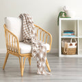 Atlantic Reversible Vintage Washed Yarn Dyed Textured Cotton Tan Throw by Renee Taylor