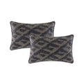 Lulu Grey Twin Pack Cotton Embroidered Cushion Feather Filled by Cloud Linen
