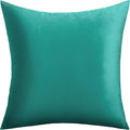 Not Fade Velvet Soft Solid Decorative Throw Pillow Covers Square Cushion Case for Sofa Bedroom Car 18 x 18 Inch 45 x 45 cm, Aqua Green