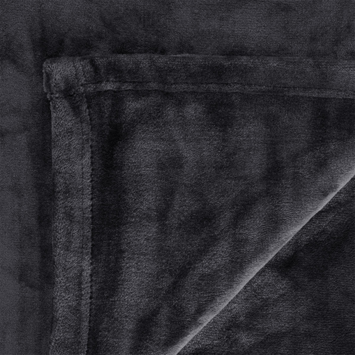 In 2 Linen 350GSM Plush Ultra Soft Velvet Touch Blanket Charcoal Double/Queen
