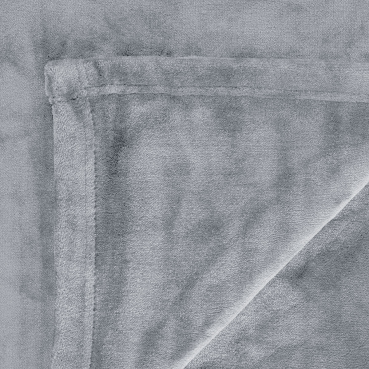 In 2 Linen 350GSM Plush Ultra Soft Velvet Touch Blanket Silver Double/Queen