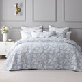 Bianca Laurieton Blue Jacquard Botanical Bedspread Set Queen