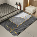 Modern Geometry Modern Absorbent Diatomaceous Earth Bath Mat - Quick Dry, Non-Slip, Soft Bathroom Floor Mat