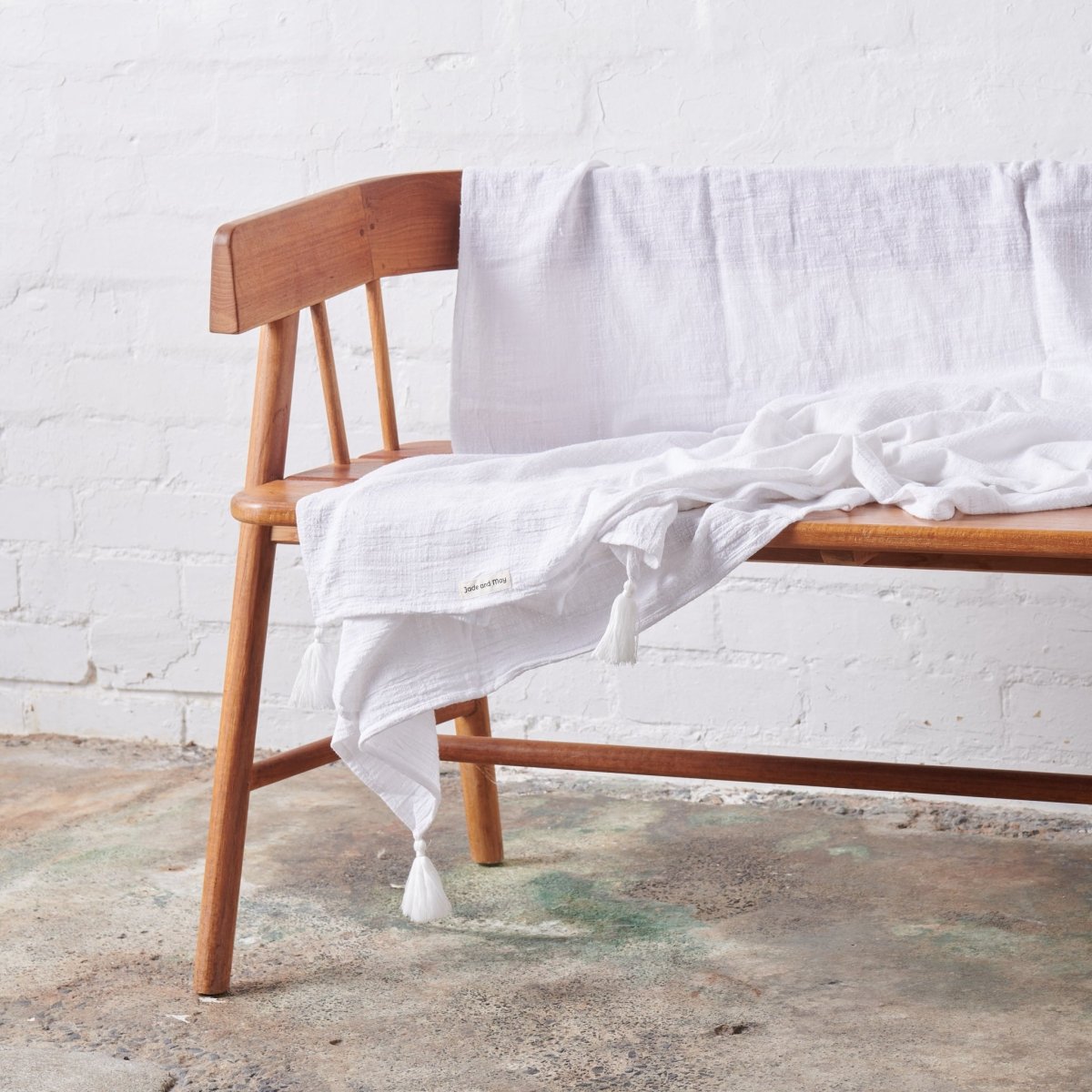 Cotton Throw in White | Natural Fibre Homewares
